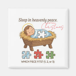 Imã Baby Jesus Jigsaw Puzzle Pattern Game Magnet