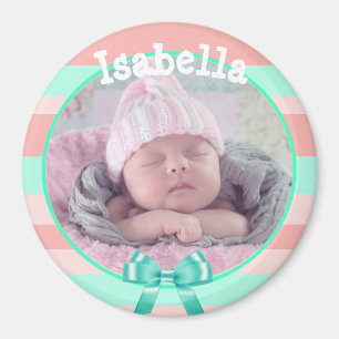 Imã Baby Photo Magnet, personalizado com o seu bebê