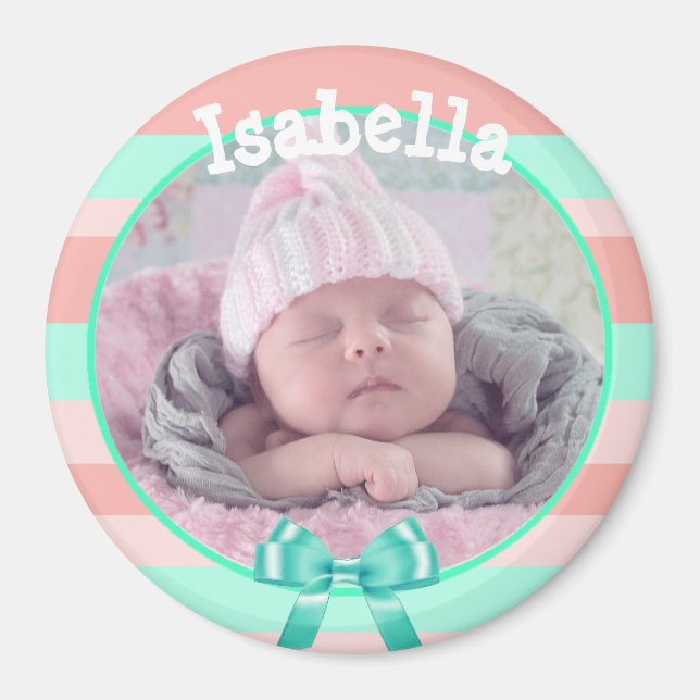 Imã Baby Photo Magnet, personalizado com o seu bebê (Frente)