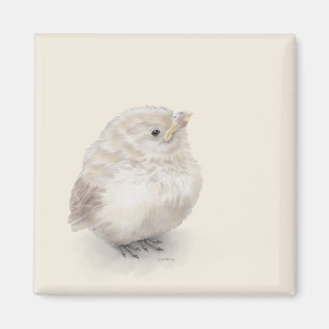 Imã Baby Sparrow Digital Watercolor (Frente)