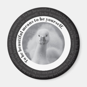 Imã Baby Swan Seja Você Mesmo, Preto E Branco Foto