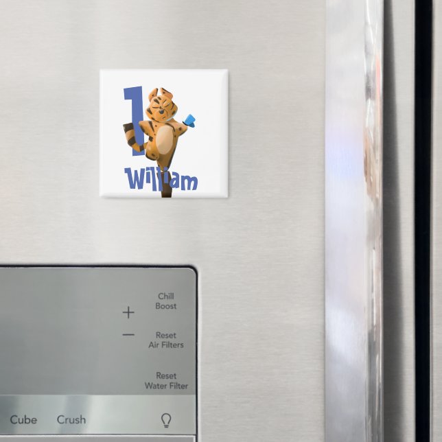 Imã Baby Tiger Xadrez Primeiro Aniversário  (In Situ (Fridge))
