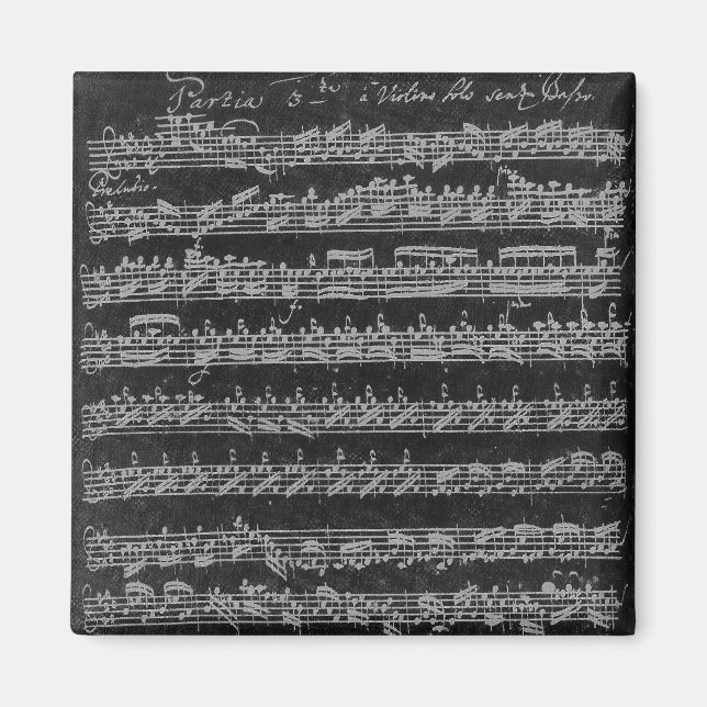 Imã Bach Partita White em Preto (Frente)