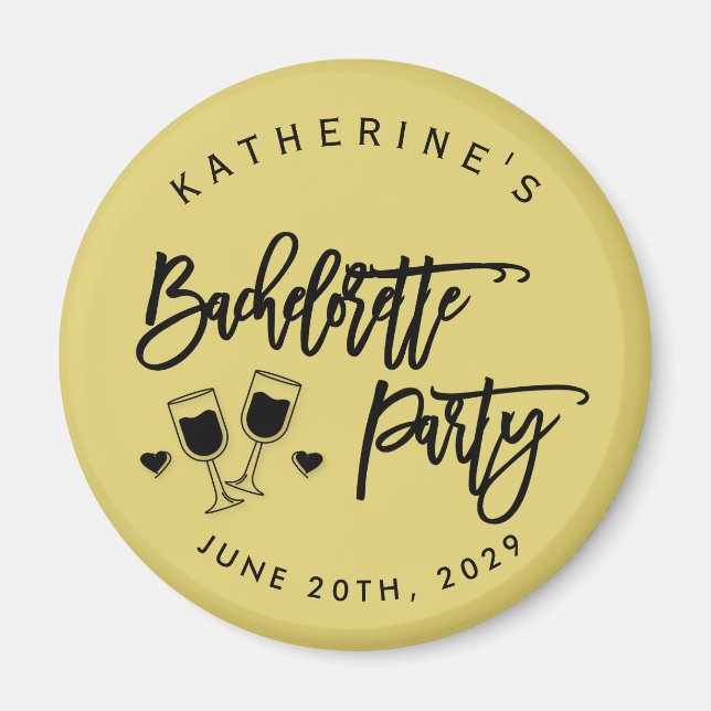 Imã Bachelorette Party Island Citrus Yellow Magnets (Frente)