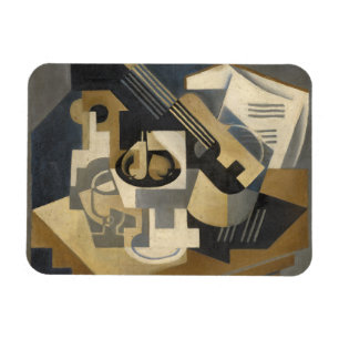 Ímã Bacia em uma mesa, 1918 da guitarra e de fruta