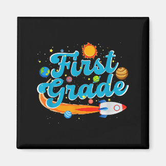 Imã Back to school outer space teacher first grade
