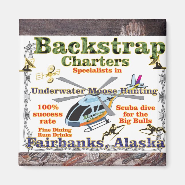 Imã Backstrap Charters Underwater Moose Hunting Alaska (Frente)