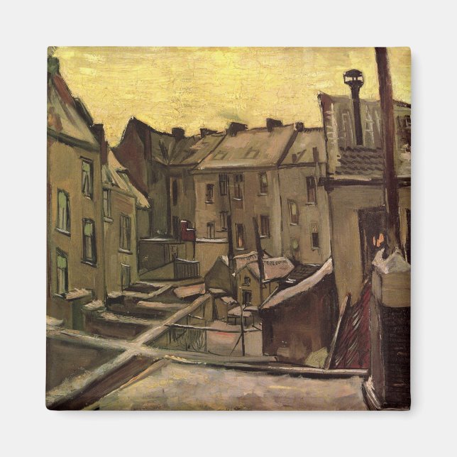 Imã Backyards of Old Houses de Vincent van Gogh (Frente)