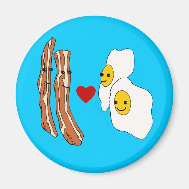 Imã Bacon ama Ovos Engraçado Design Bacon (Frente)