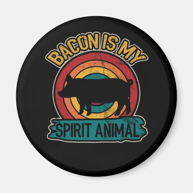 Imã Bacon É Meu Espírito Animal Bacon Lover Grieling (Frente)