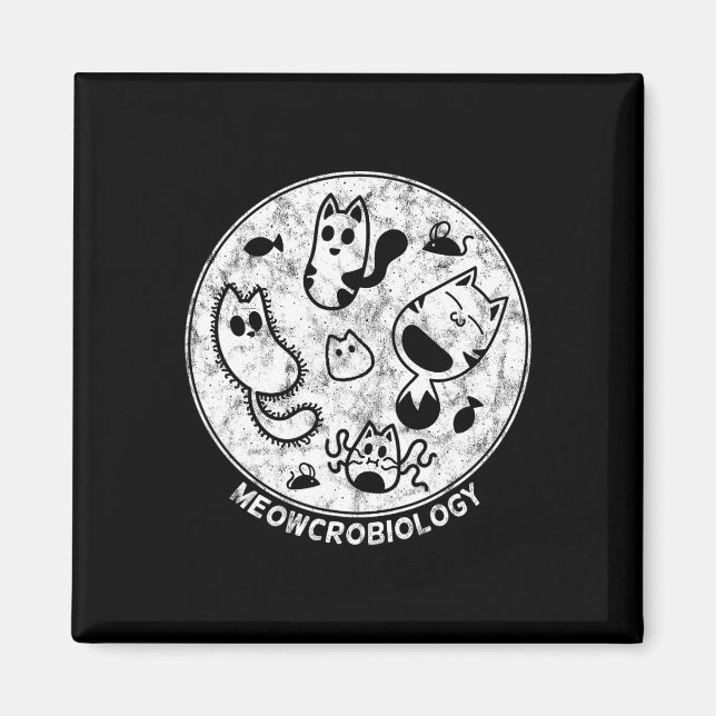 Imã Bactérias Bacterianas Afastadas Gato-Gato Ciência  (Frente)