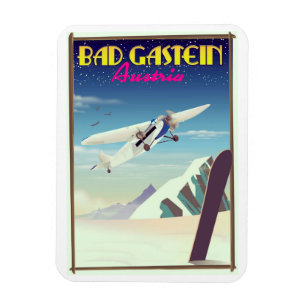 Ímã Bad Gastein Austria Snowboard poster