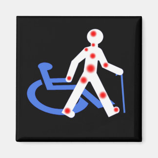 Imã Badge Rond 5 Cm Porte-clefs Handicap invisible / V