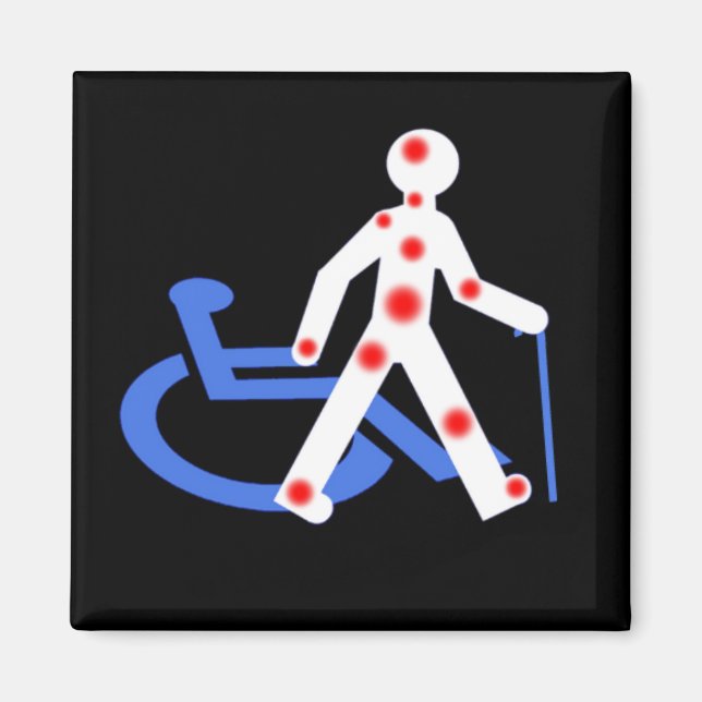 Imã Badge Rond 5 Cm Porte-clefs Handicap invisible / V (Frente)