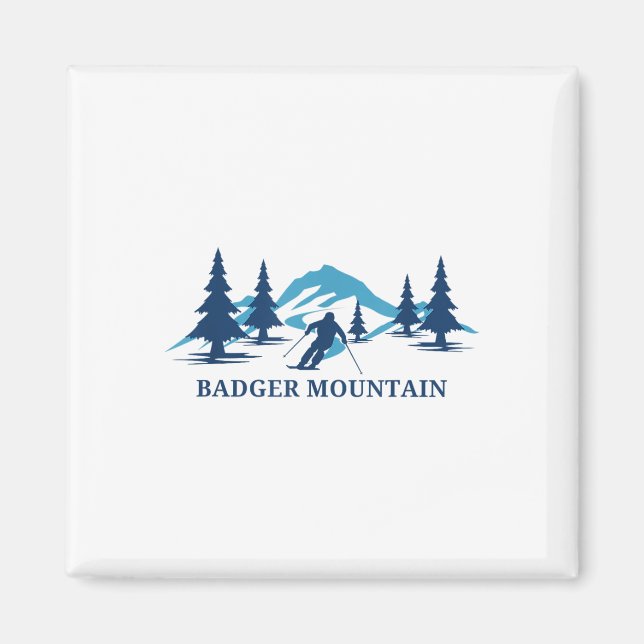 Imã Badger Mountain Washington Ski Resort Skiier (Frente)