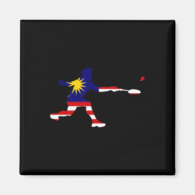 Imã Badminton, Bandeira da Malásia, Racquet Shuttle Me (Frente)