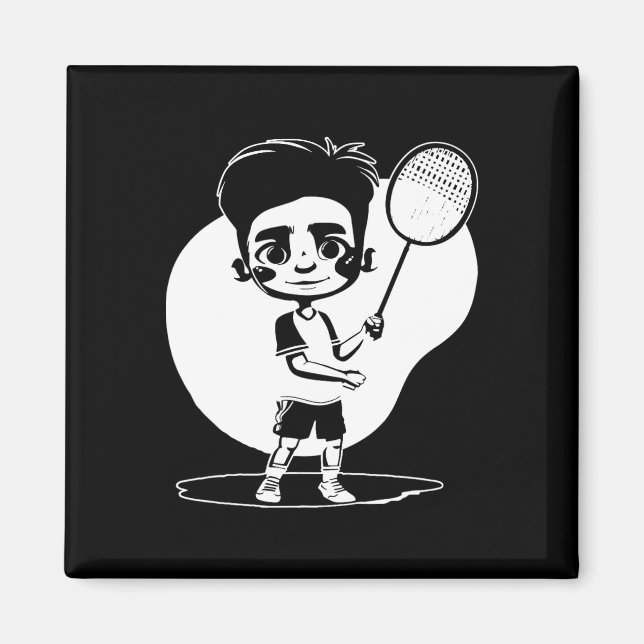 Imã Badminton Boy Racket Esportivo Shuttle (Frente)