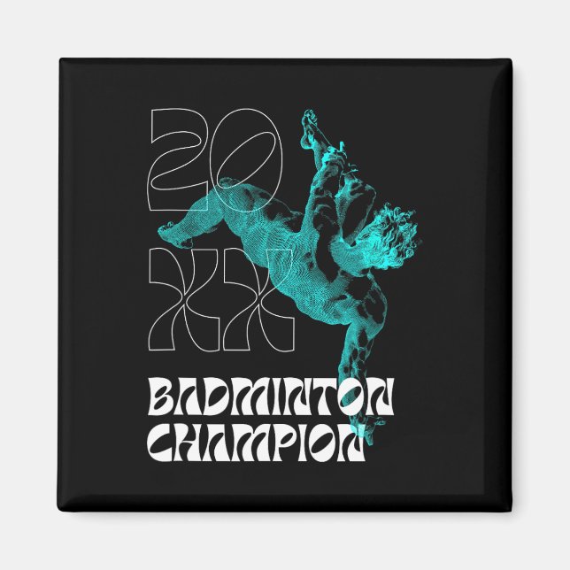Imã Badminton Champion Racket Shuttle Tournament Winne (Frente)