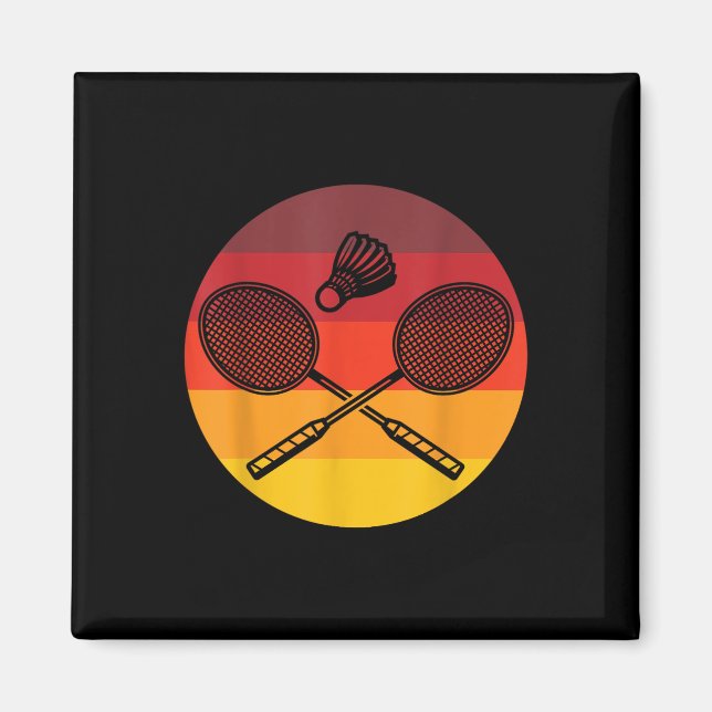 Imã Badminton Graphic Badminton Player Shuttle Sports (Frente)