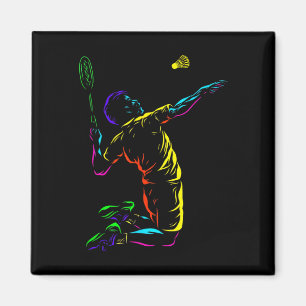 Imã Badminton Graphic Badminton Player Shuttle Sports