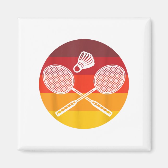 Imã Badminton Graphic Badminton Player Shuttle Sports (Frente)