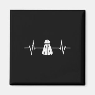 Imã Badminton Heartbeat T Shirt Grunge Gift Player Coa