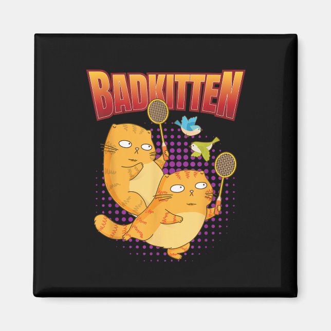 Imã Badminton I Badkitten Cat I Badminton Racket Shutt (Frente)