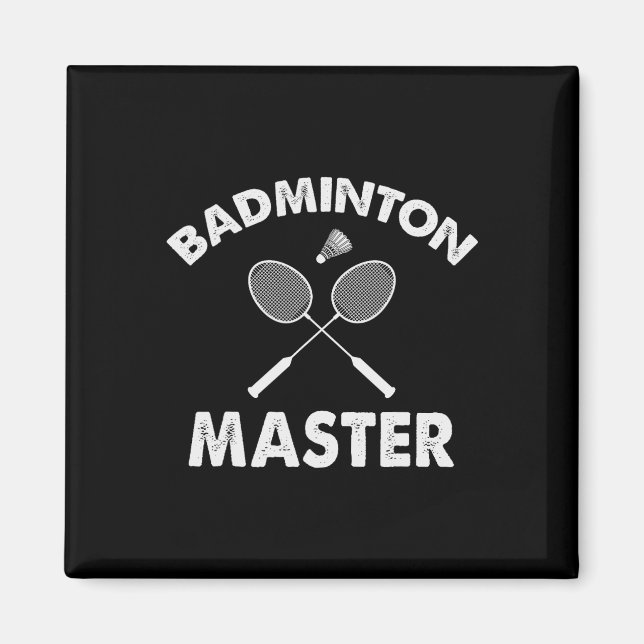 Imã Badminton Master Funny Badminton Player Shuttle Ra (Frente)