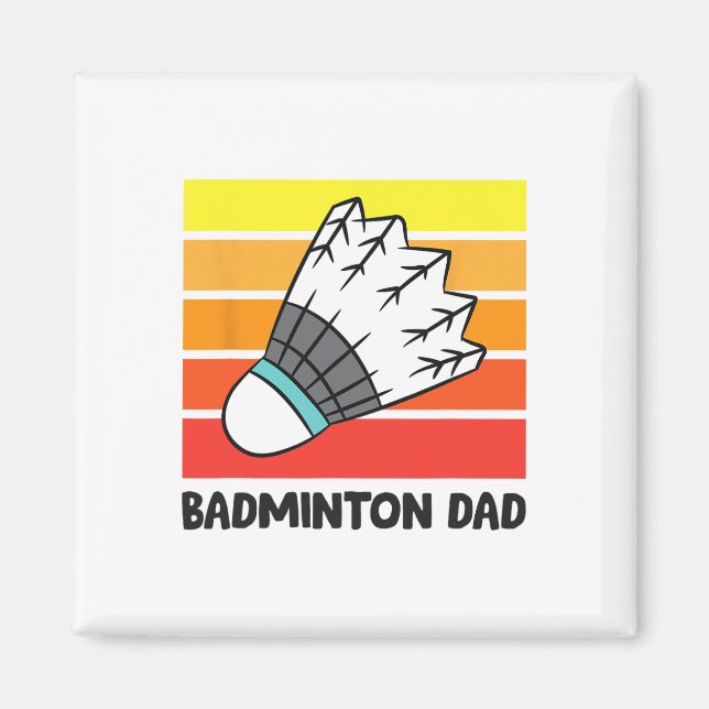 Imã Badminton Pai Engraçado Badminton Pai 1 (Frente)