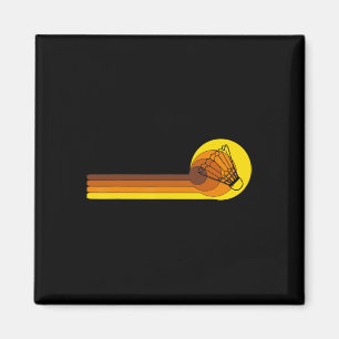 Imã Badminton-player Game Shuttle 70 Anos Vintage Mau