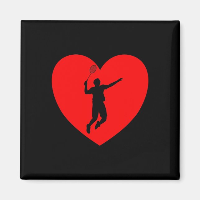 Imã Badminton Player Hearny Engraçado Badminton Para H (Frente)