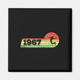 Imã Badminton-player Vintage 1967 Birthday Shuttle Bad
