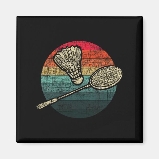 Imã Badminton Retro Sunset - Atletas de Ônibus Birdie (Frente)