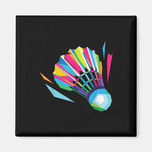 Imã Badminton Shuttle Racquet Sport Badminton Pop Art