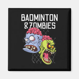 Imã Badminton Zombies Engraçado Jogo Esportivo Roupa