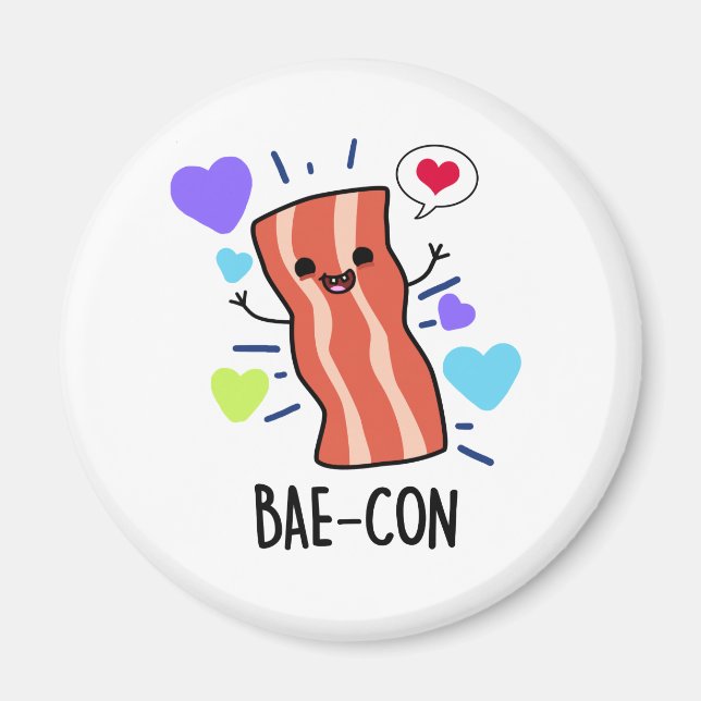 Imã Bae-con Funny Bacon Pun (Frente)