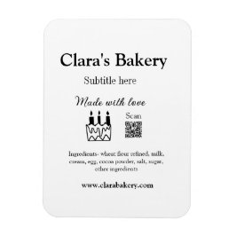 Ímã Bagaço de padaria adiciona ingredientes feitos com