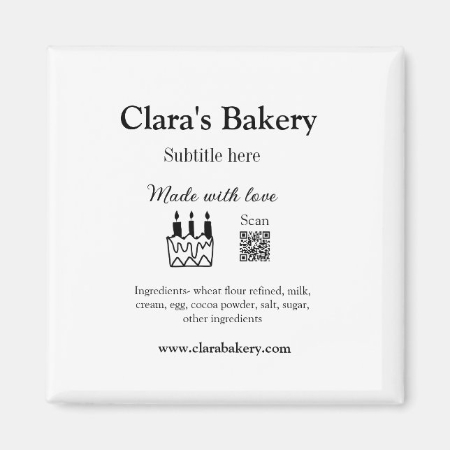 Imã Bagaço de padaria adiciona ingredientes feitos com (Frente)