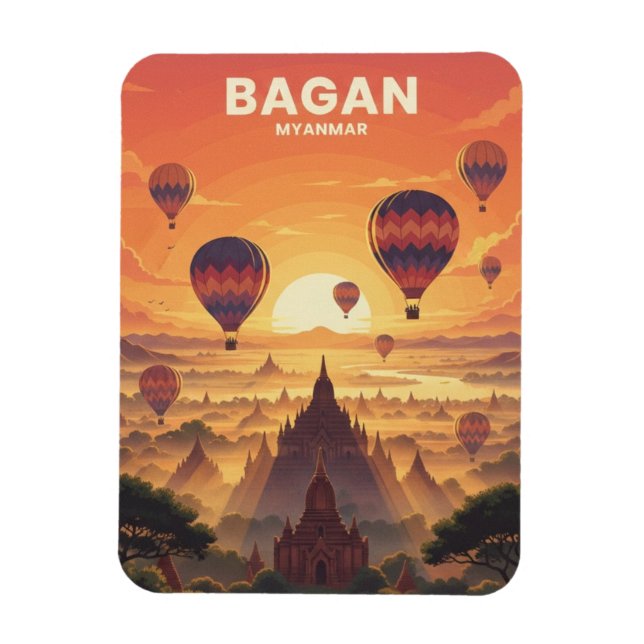 Ímã Bagan Myanmar Viagens (Vertical)