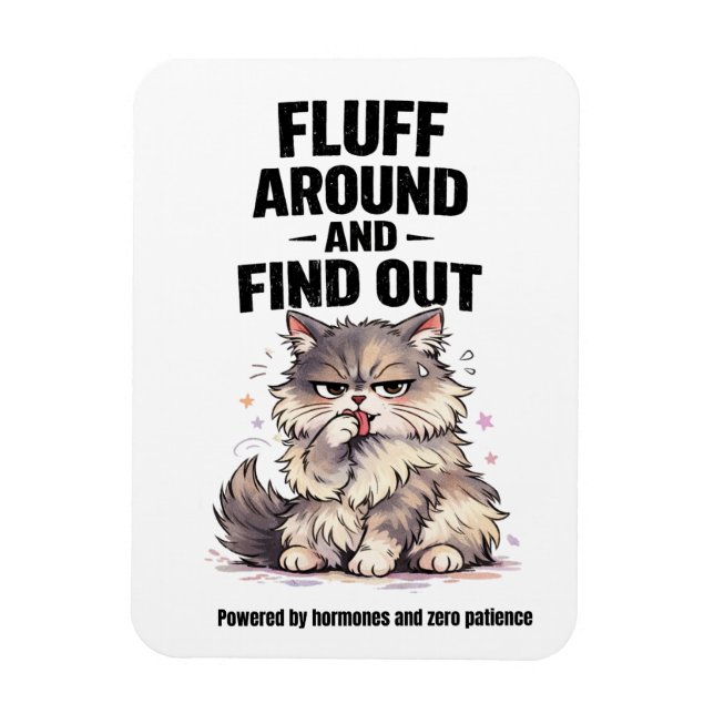 Ímã Bagunça Felina Caótica da Perimenopausa (Vertical)