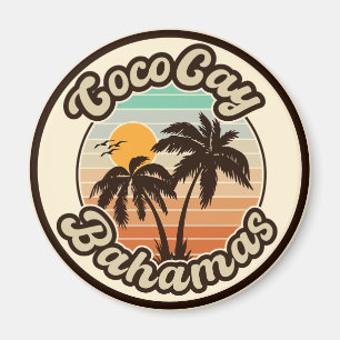 Imã Bahamas de Coco Cay Retro Souvenirs 60s