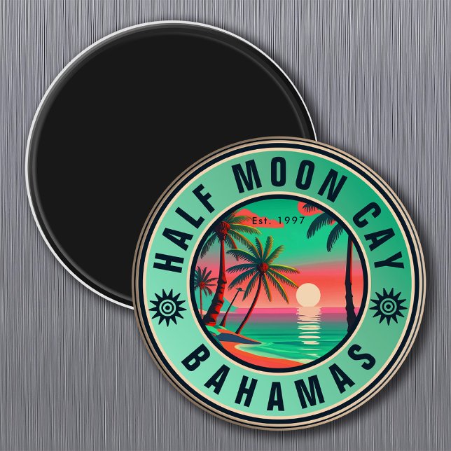 Imã Bahamas de meia lua Retro Retro Souvenir 19560 (Criador carregado)