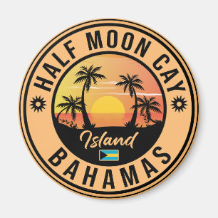 Imã Bahamas de meia lua - Retro Vintage, 80s Souvenir