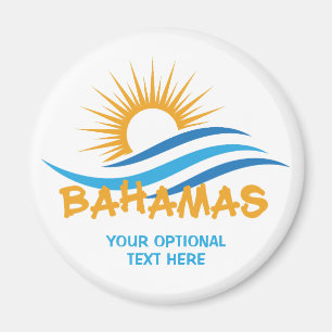 Imã Bahamas de texto personalizado