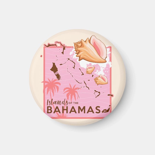 Imã Bahamas Férias de Magnetos Cruise Bahamas Mapa Con (Frente)