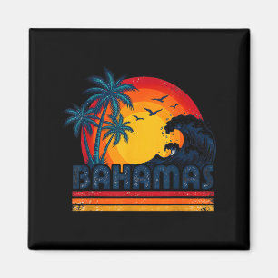 Imã Bahamas Pôr do Sol Retrô 70s 80s Árvore de Palmeir