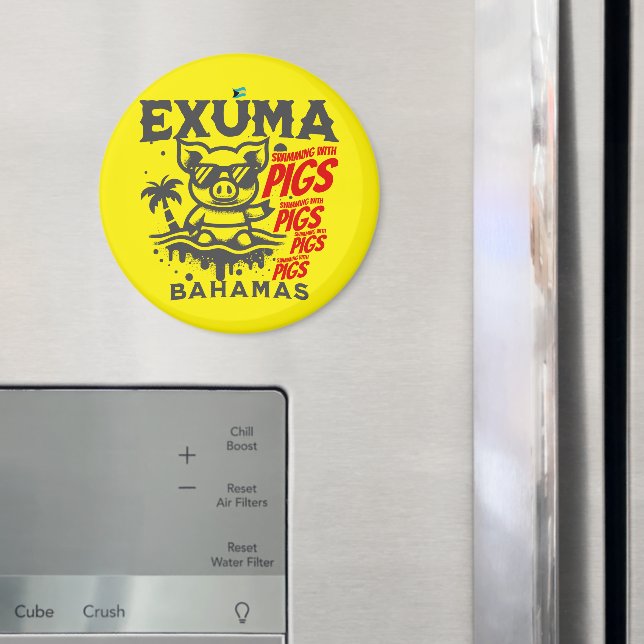 Imã Bahamas Souvenir Presente: Bahamas Exuma Nadam Suí (In Situ (Fridge))