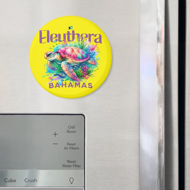 Imã Bahamas Souvenir Presente: Eleuthera Bahamas Turtl (In Situ (Fridge))