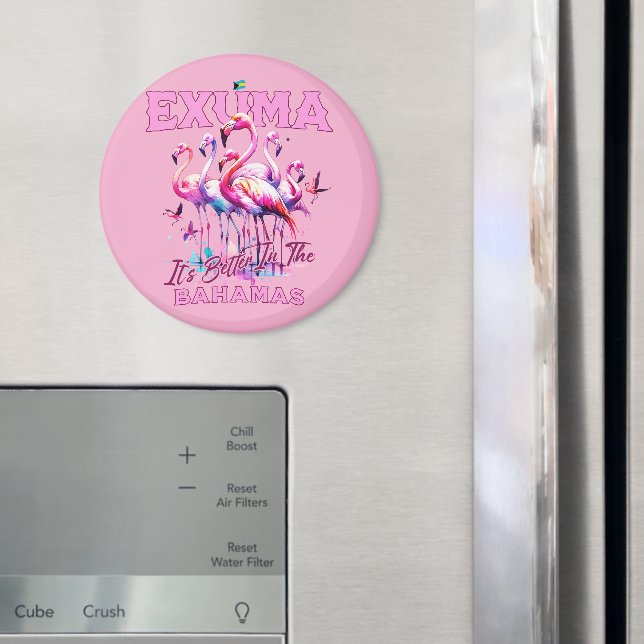 Imã Bahamas Souvenir Presente: Exuma Bahamas Flamingo (In Situ (Fridge))
