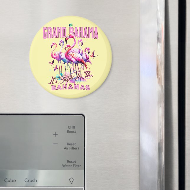 Imã Bahamas Souvenir Presente: Grande Bahama Flamingo  (In Situ (Fridge))
